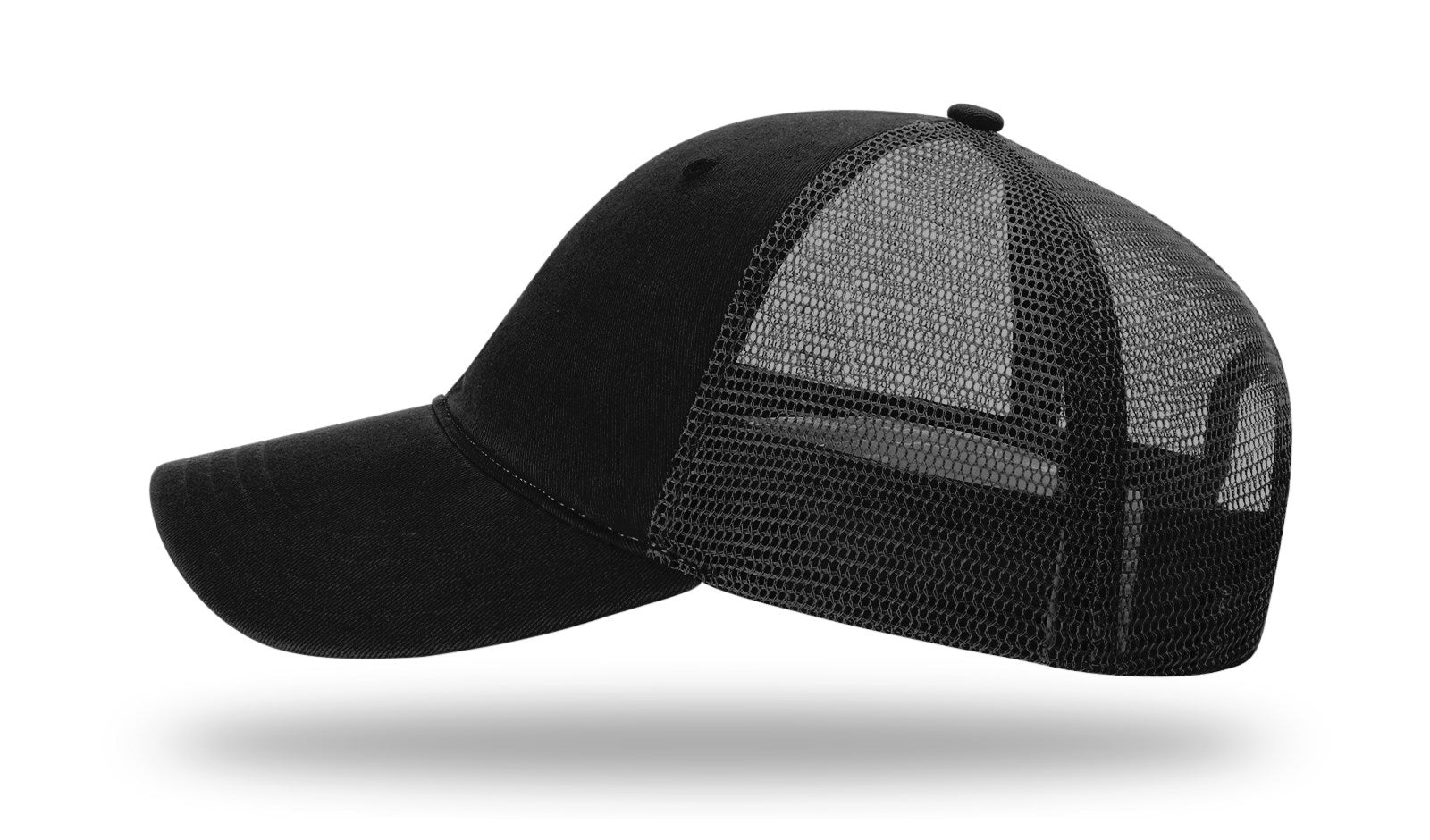Richardson Garment Washed Trucker - Black LEFT