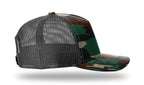 Richardson Printed 5 Panel Trucker - Military Green Camo/Black RIGHT