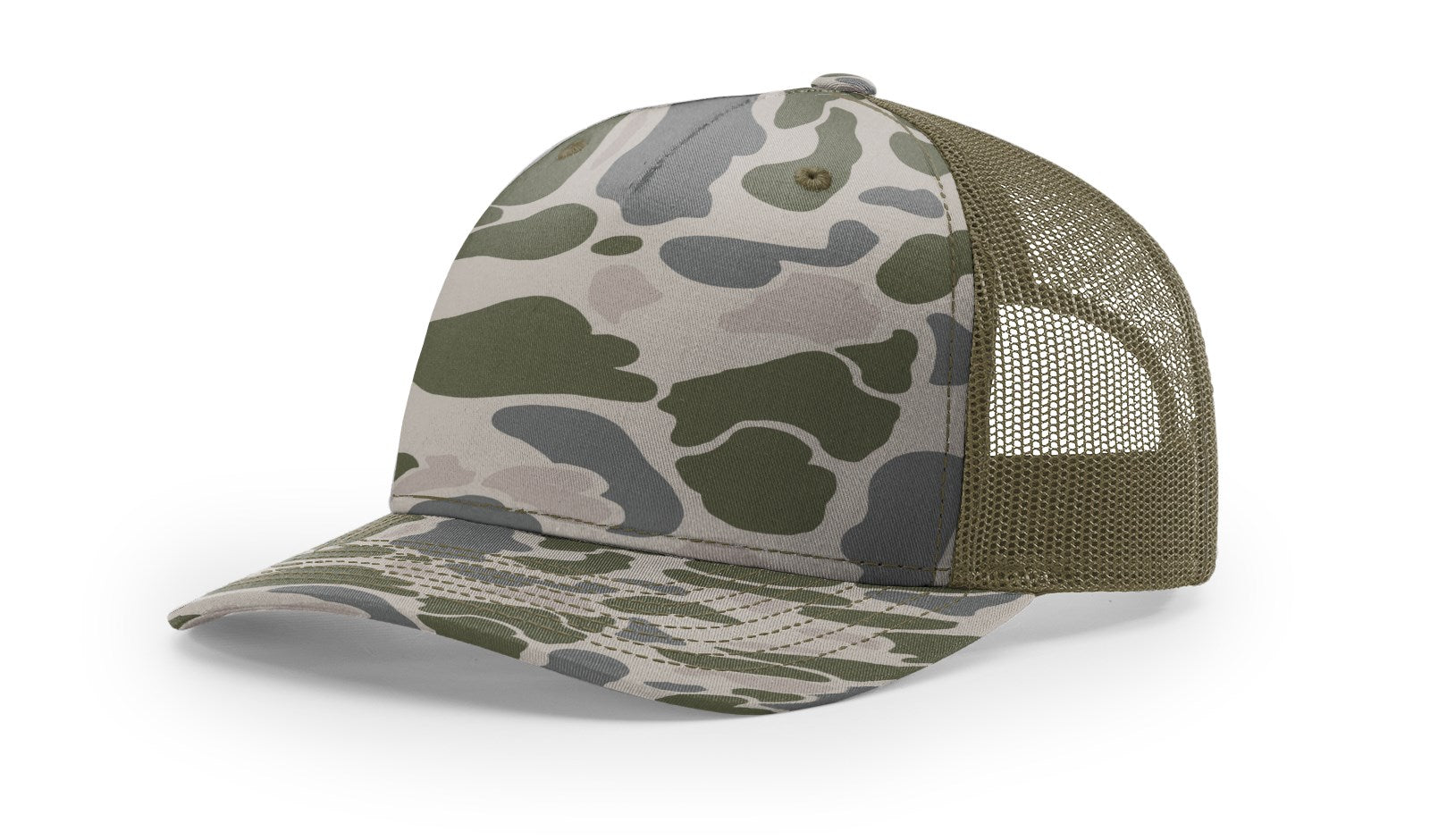 Richardson Printed 5 Panel Trucker - Marsh Duck Camo/Loden FINAL
