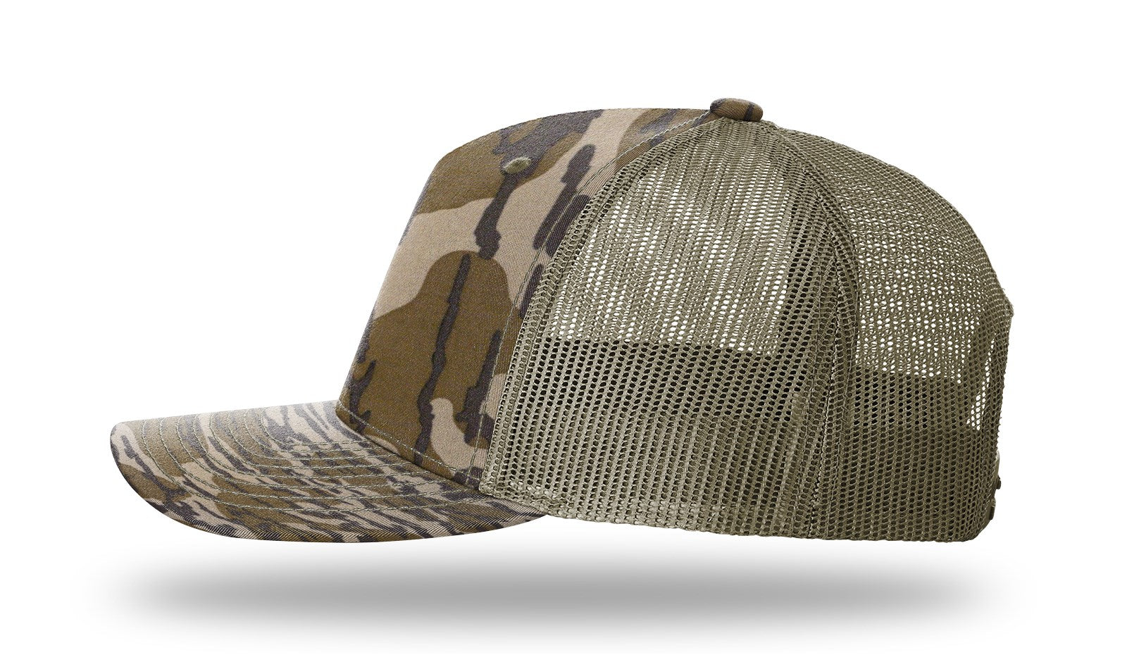 Richardson Printed 5 Panel Trucker - Mossy Oak Bottomland/Loden LEFT