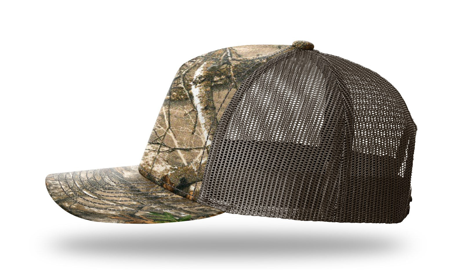 Richardson Printed 5 Panel Trucker - Realtree Edge/Brown LEFT