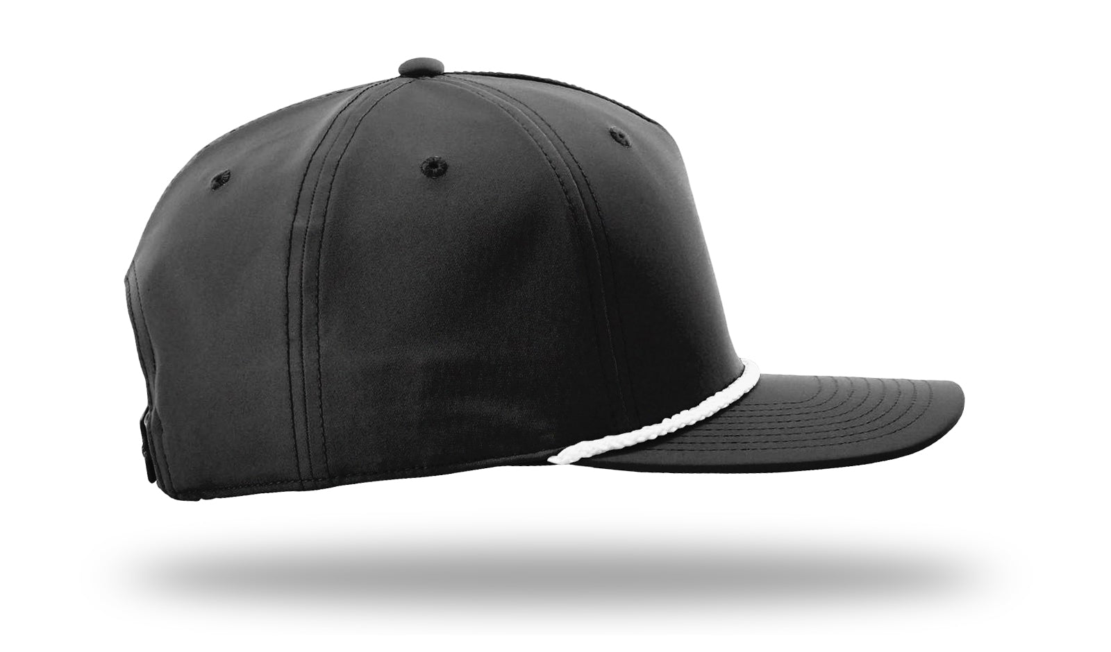 Richardson 5 Panel Classic Rope Cap - Black/White RIGHT