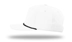 Richardson 5 Panel Classic Rope Cap - White/Black LEFT