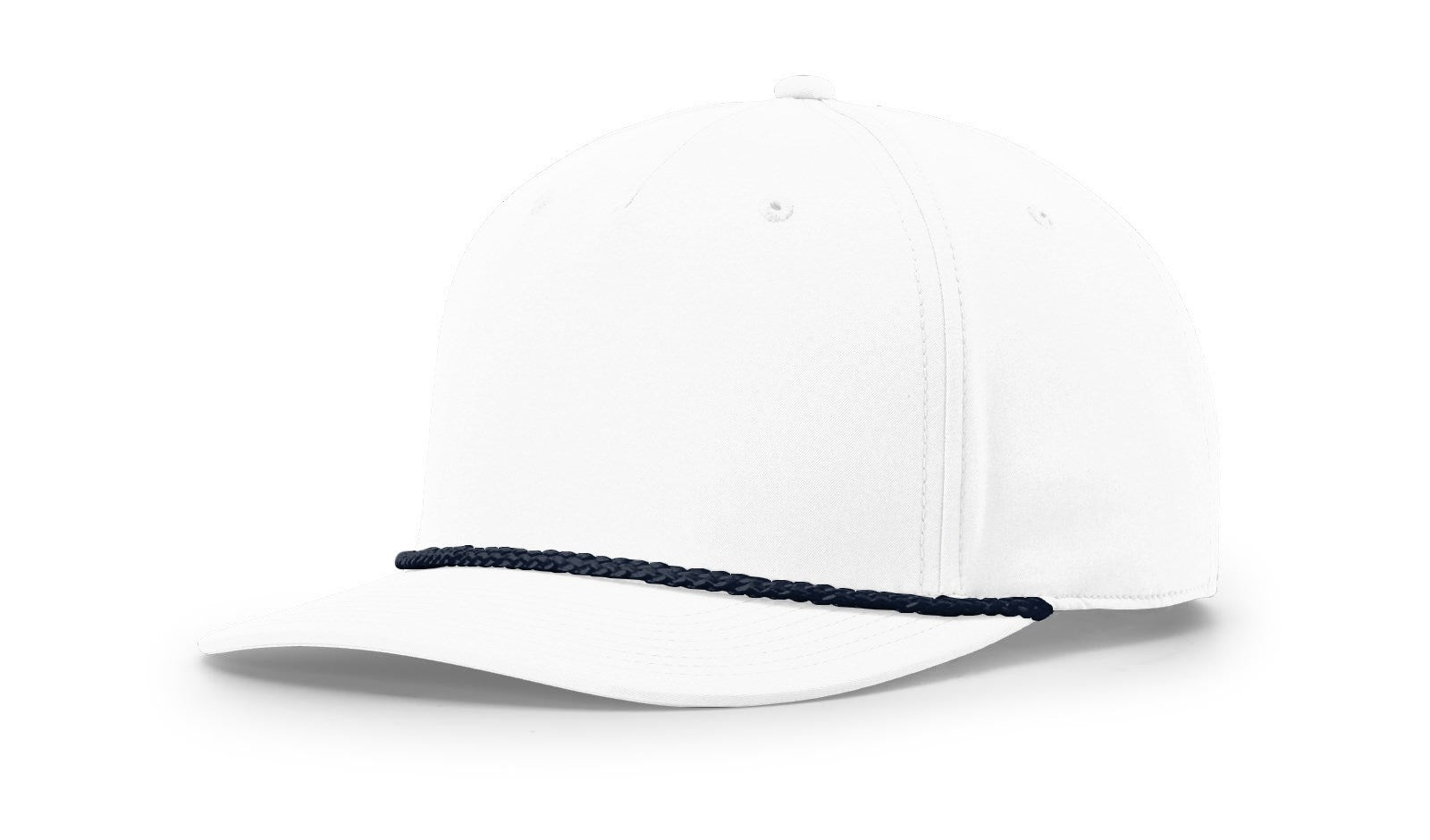Richardson 5 Panel Classic Rope Cap - White/Navy FINAL