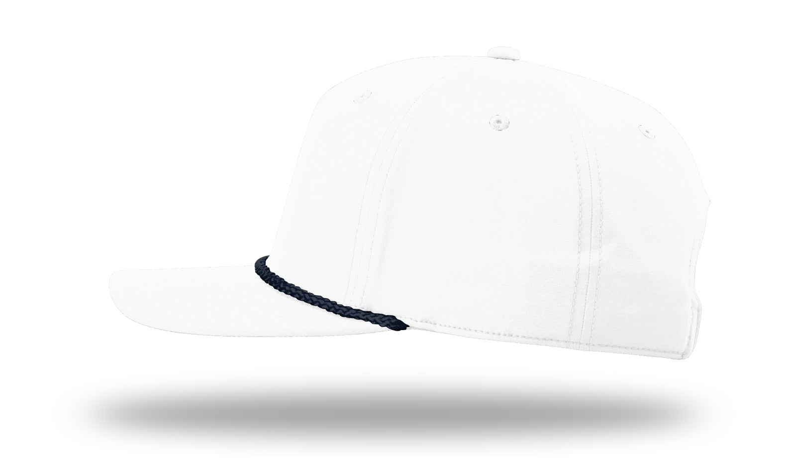 Richardson 5 Panel Classic Rope Cap - White/Navy LEFT