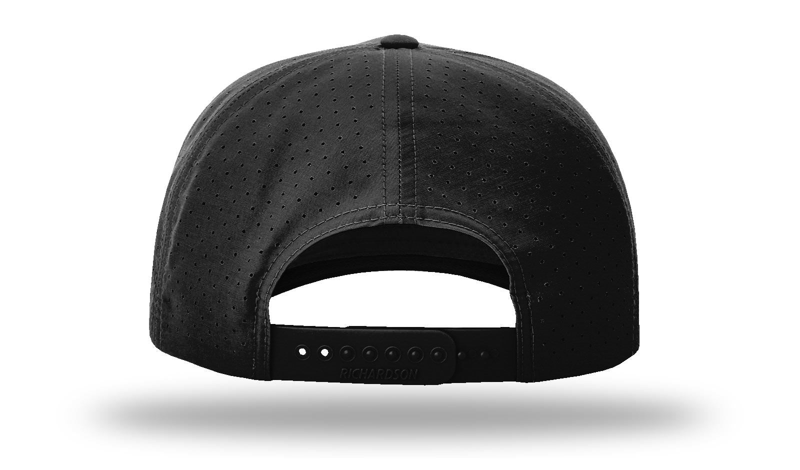 Richardson Laser Perforated Performance Rope Cap - Black/black-grey BACK