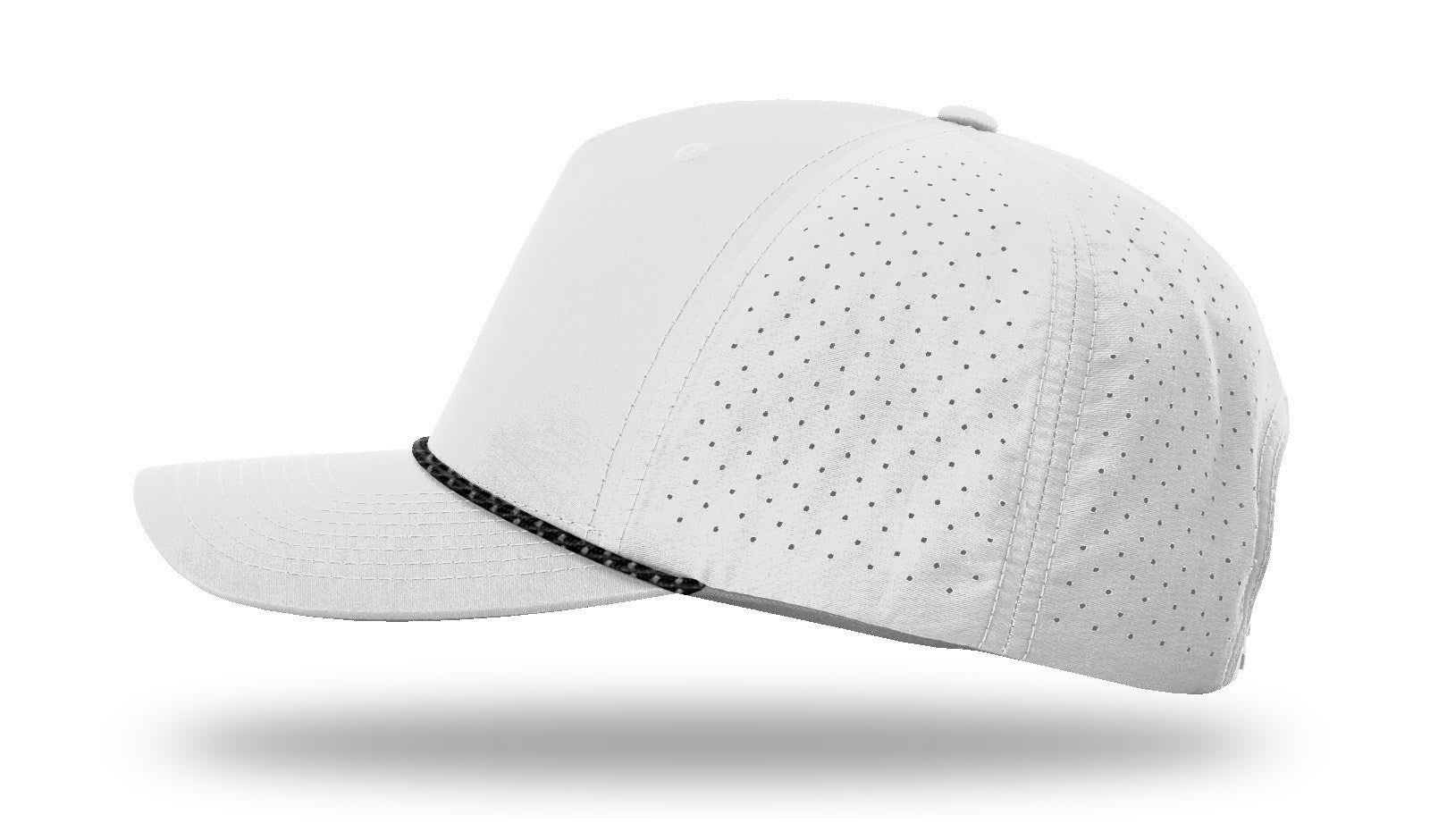 Richardson Laser Perforated Performance Rope Cap - Silver/Black-Silver LEFT