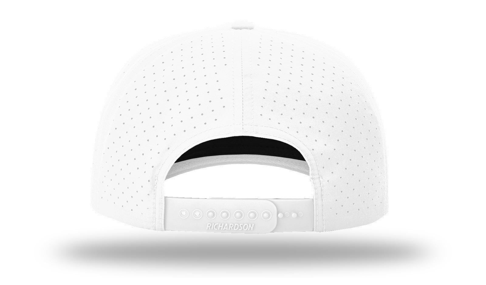 Richardson Laser Perforated Performance Rope Cap - White/White-Black BACK