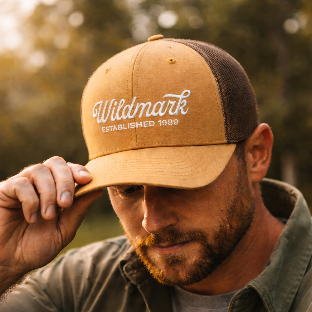 Adjusting the Wildmark hat outdoors