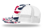 Richardson Printed 5 Panel Trucker - Americana Duck Camo/White LEFT