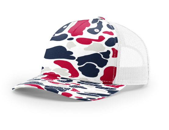 Richardson Printed 5 Panel Trucker - Americana Duck Camo/White FINAL