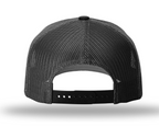 Richardson Printed 5 Panel Trucker - Tonal Stars and Stripes - Black BACK