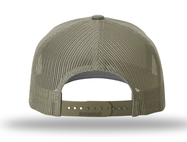 Richardson Printed 5 Panel Trucker - Tonal Stars and Stripes - Loden BACK